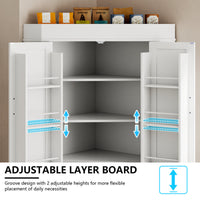 71" Tall Corner Cabinet,Kitchen Pantry Storage Cabinets,Freestanding Corner Pantry