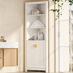 68" Tall Fluted Corner Cabinet For Bathroom, Modern Living Room & Kitchen