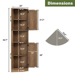 Ciauna 64.7''H Corner Cabinet with Rattan Doors, Natural
