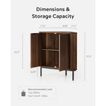 Fluted Corner Cabinet With 2 Doors And 2-Tier Shelves
