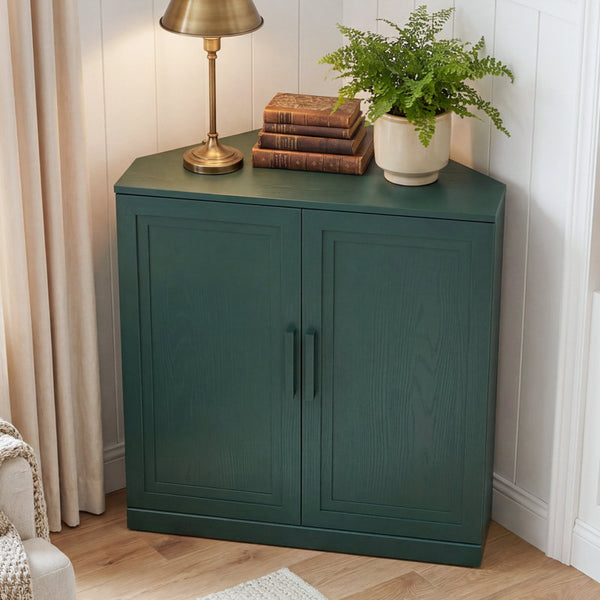 Corner Storage Cabinet, Stackable Corner Shelf for Living Room, Bedroom, Kitchen, Solid
