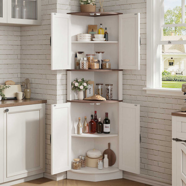 Farmhouse Corner Cabinet for Living Room, Kitchen, Laundry Room