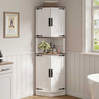 Farmhouse Corner Cabinet for Living Room, Kitchen, Laundry Room