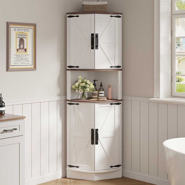 Farmhouse Corner Cabinet for Living Room, Kitchen, Laundry Room