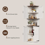 Farmhouse Corner Cabinet for Living Room, Kitchen, Laundry Room