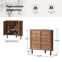 Geordon Transitional 32.25"W 2-Door Corner Cabinet with Spindle Legs
