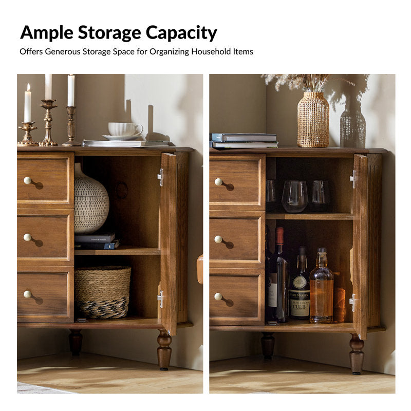 Geordon Transitional 32.25"W 2-Door Corner Cabinet with Spindle Legs