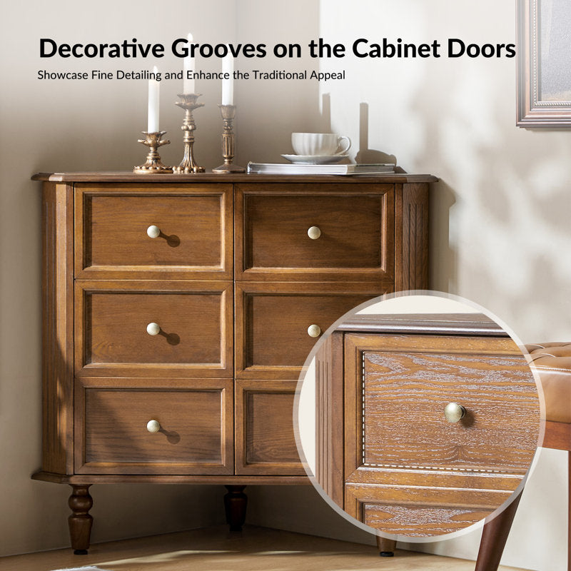 Geordon Transitional 32.25"W 2-Door Corner Cabinet with Spindle Legs