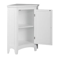 Zal Freestanding Corner Floor Accent Space-Saving Storage Cabinet with Adjustable Shelf