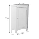 Zal Freestanding Corner Floor Accent Space-Saving Storage Cabinet with Adjustable Shelf