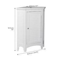 Zal Freestanding Corner Floor Accent Space-Saving Storage Cabinet with Adjustable Shelf