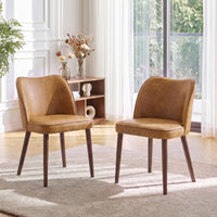 Upholstered Solid Wood Small Dining Chairs - Ergonomic Curve & Plush Padding for Multiple Spaces