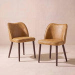 Upholstered Solid Wood Small Dining Chairs - Ergonomic Curve & Plush Padding for Multiple Spaces
