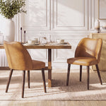 Upholstered Solid Wood Small Dining Chairs - Ergonomic Curve & Plush Padding for Multiple Spaces