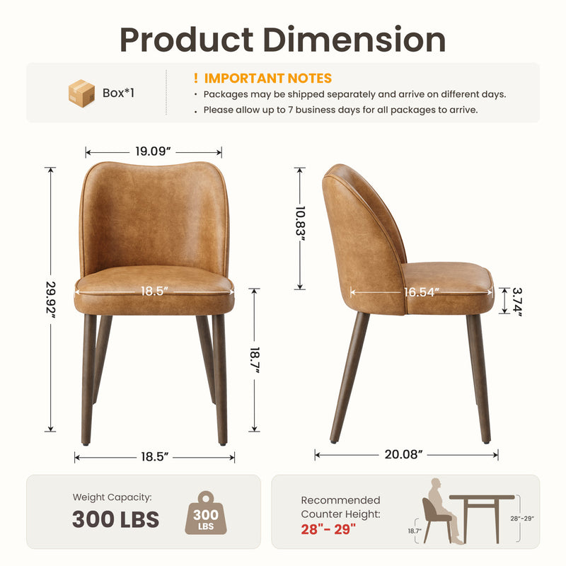 Upholstered Solid Wood Small Dining Chairs - Ergonomic Curve & Plush Padding for Multiple Spaces