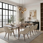 Imala Dining Table Sets: Rectangular Extendable Dining Table & Fabric Upholstered Dining Chairs