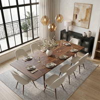 Imala Dining Table Sets: Rectangular Extendable Dining Table & Fabric Upholstered Dining Chairs