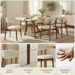 Aura 47’’ Round Wood Dining Table With Upholstered Chairs, Kitchen Dining Room Furniture Set
