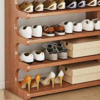 5/6-Tier Bamboo Shoe Rack, Space-Saving Entryway Organizer