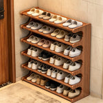5/6-Tier Bamboo Shoe Rack, Space-Saving Entryway Organizer