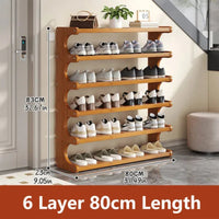 5/6-Tier Bamboo Shoe Rack, Space-Saving Entryway Organizer