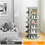6-Tier Rotating Shoe Rack Tower, 360° Spinning Organizer