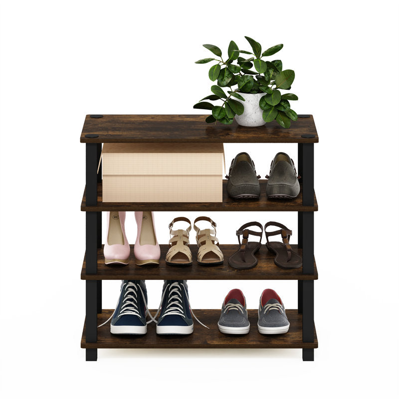 4-Tier Stackable Shoe Rack, 9-12 Pair