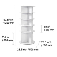 5-Tier Rotating Shoe Rack Tower, 360° Spinning Organizer