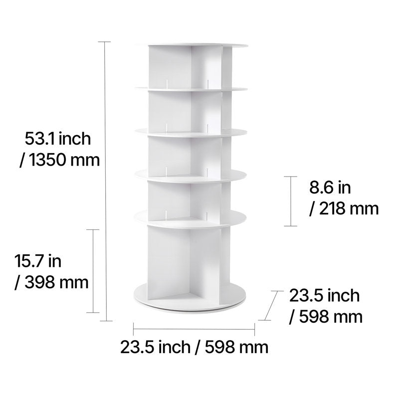 5-Tier Rotating Shoe Rack Tower, 360° Spinning Organizer