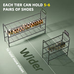 46.5" Long 3-Tier Shoe Rack, 20-Pair Shelf