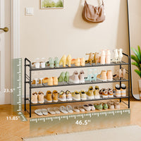 46.5" Long 3-Tier Shoe Rack, 20-Pair Shelf