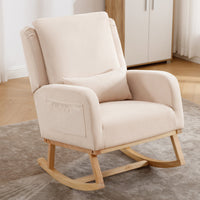 27.5" Wide Rocking Chair with Ergonomic Lumbar Pillow