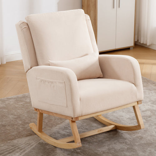 27.5" Wide Rocking Chair with Ergonomic Lumbar Pillow