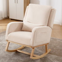 27.5" Wide Rocking Chair with Ergonomic Lumbar Pillow