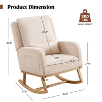 27.5" Wide Rocking Chair with Ergonomic Lumbar Pillow