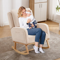 27.5" Wide Rocking Chair with Ergonomic Lumbar Pillow