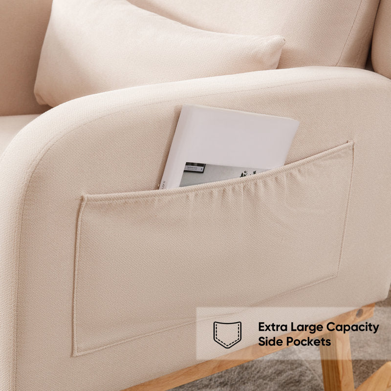 27.5" Wide Rocking Chair with Ergonomic Lumbar Pillow
