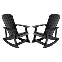 Oversized Outdoor Rocking Chair Set of 2, High Back