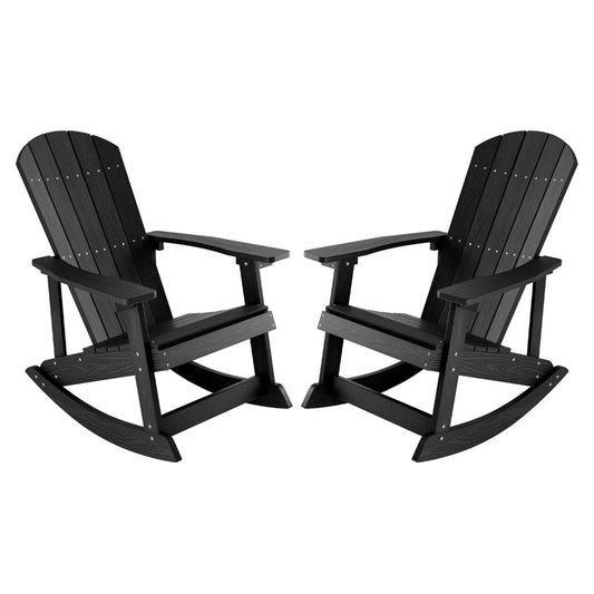 Oversized Outdoor Rocking Chair Set of 2, High Back