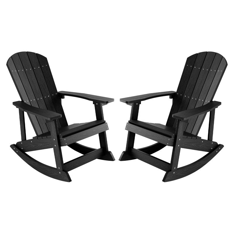 Oversized Outdoor Rocking Chair Set of 2, High Back