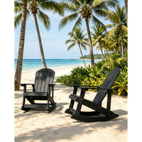Oversized Outdoor Rocking Chair Set of 2, High Back