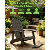 Oversized Outdoor Rocking Chair Set of 2, High Back
