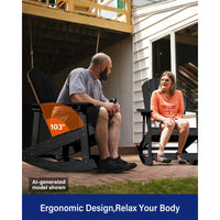 Oversized Outdoor Rocking Chair Set of 2, High Back