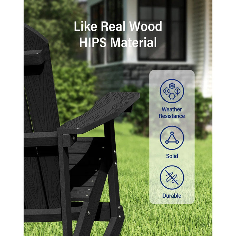 Oversized Outdoor Rocking Chair Set of 2, High Back
