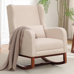 27.3" Wide Rocking Chair with Solid Wood Leg & Footrest