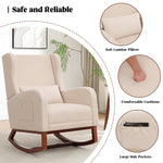 27.3" Wide Rocking Chair with Solid Wood Leg & Footrest