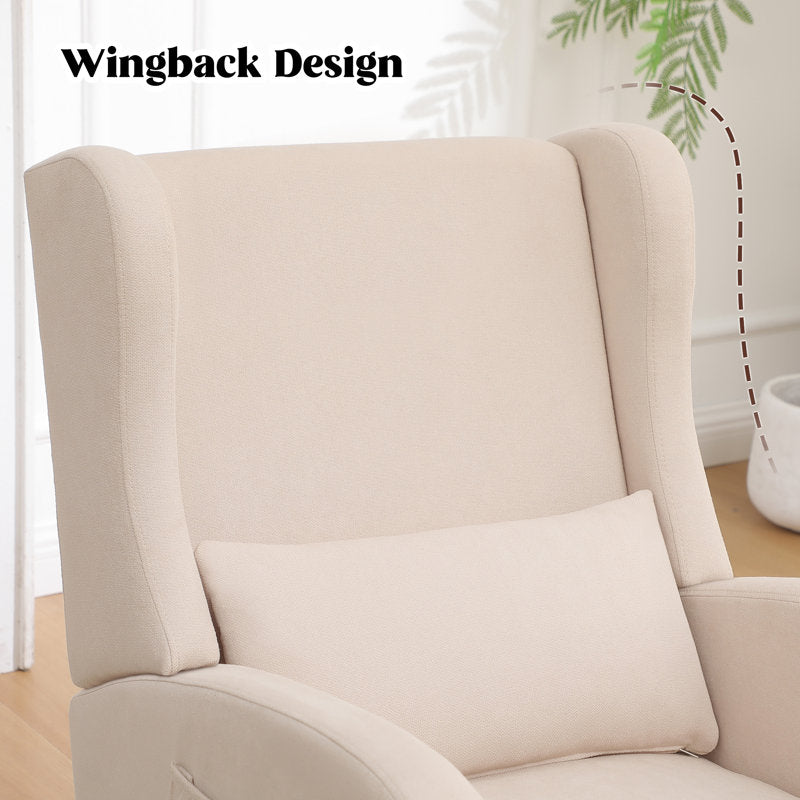 27.3" Wide Rocking Chair with Solid Wood Leg & Footrest