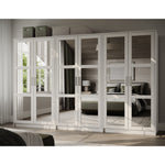 Extra Large 100% Solid Wood 6-Door Mirrored Wardrobe Closet System