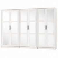 Extra Large 100% Solid Wood 6-Door Mirrored Wardrobe Closet System