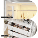 Wardrobe Armoire with Glass Display Door & Hanging Rod